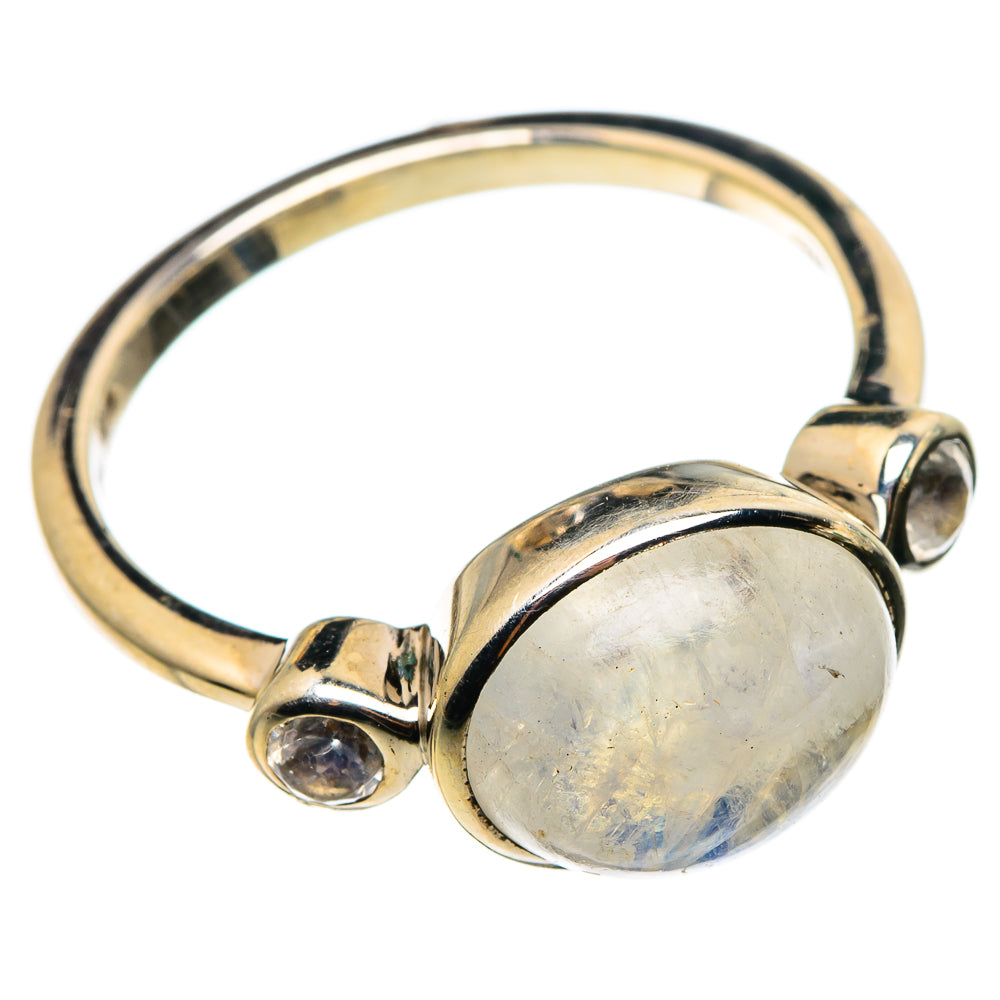 Rainbow Moonstone Rings handcrafted by Ana Silver Co - RING85131