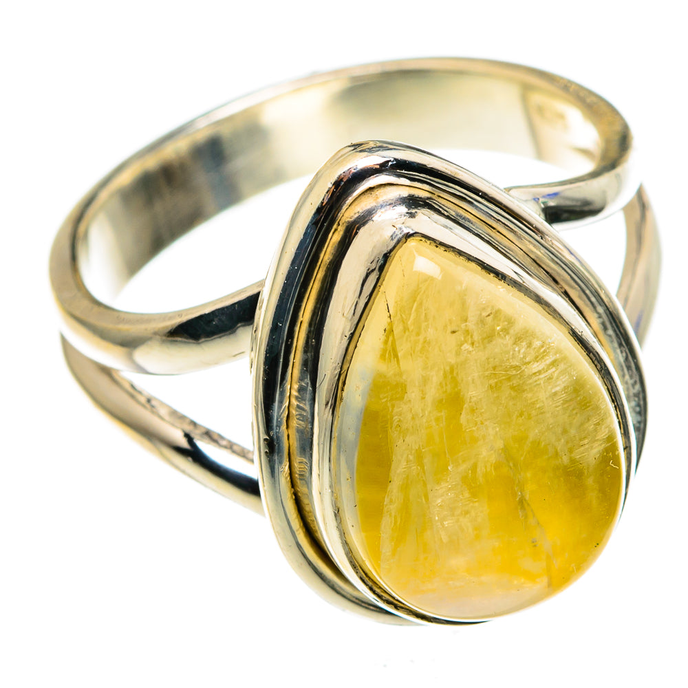 Yellow Moonstone Rings handcrafted by Ana Silver Co - RING85137