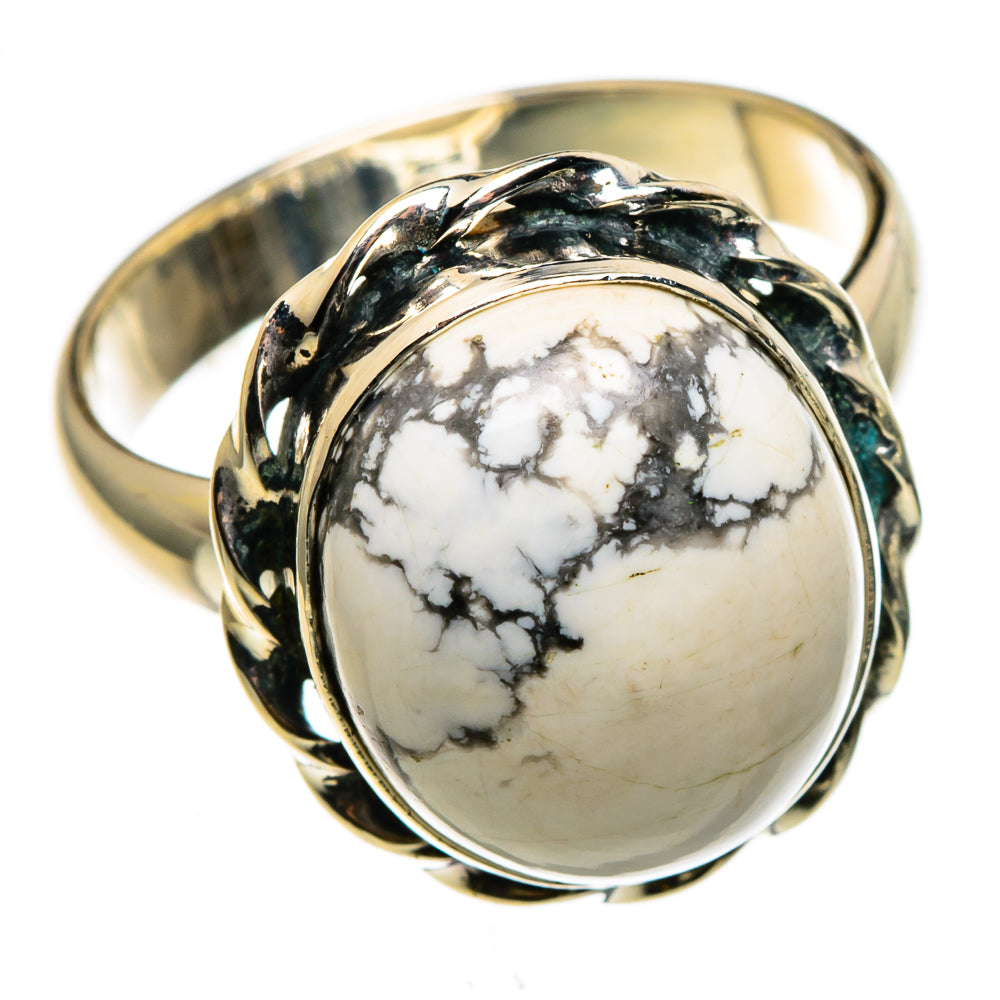 Howlite Rings handcrafted by Ana Silver Co - RING85173
