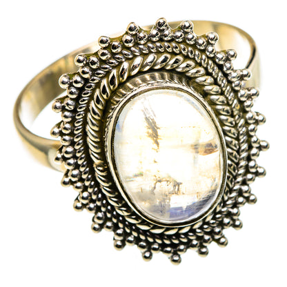Rainbow Moonstone Rings handcrafted by Ana Silver Co - RING85177