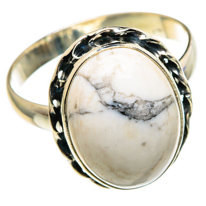 Howlite Rings handcrafted by Ana Silver Co - RING85218 - Photo 2