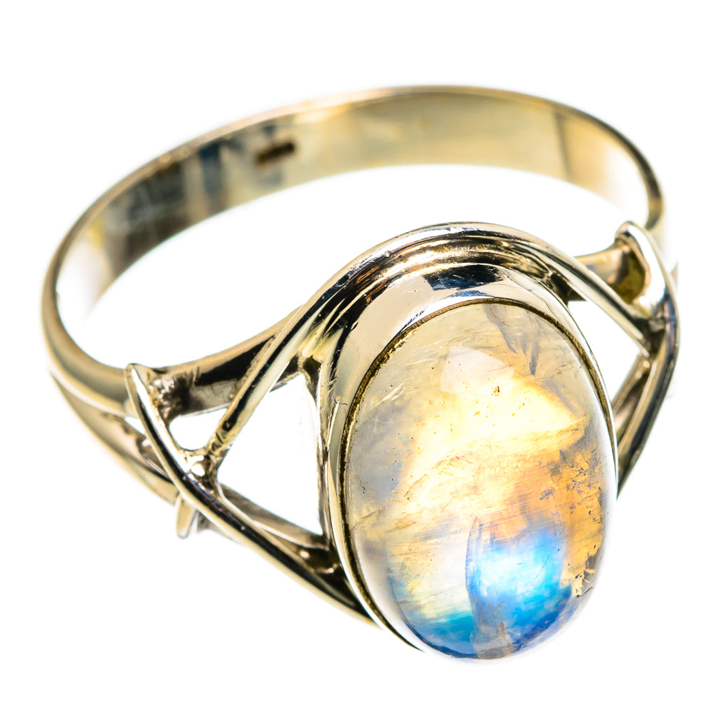 Rainbow Moonstone Rings handcrafted by Ana Silver Co - RING85220