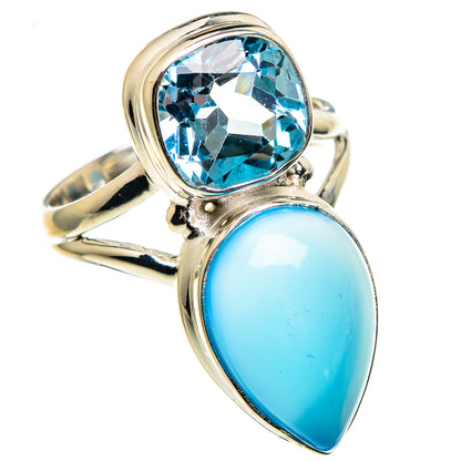 Aqua Chalcedony Rings handcrafted by Ana Silver Co - RING85235