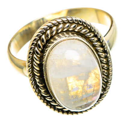 Rainbow Moonstone Rings handcrafted by Ana Silver Co - RING85267