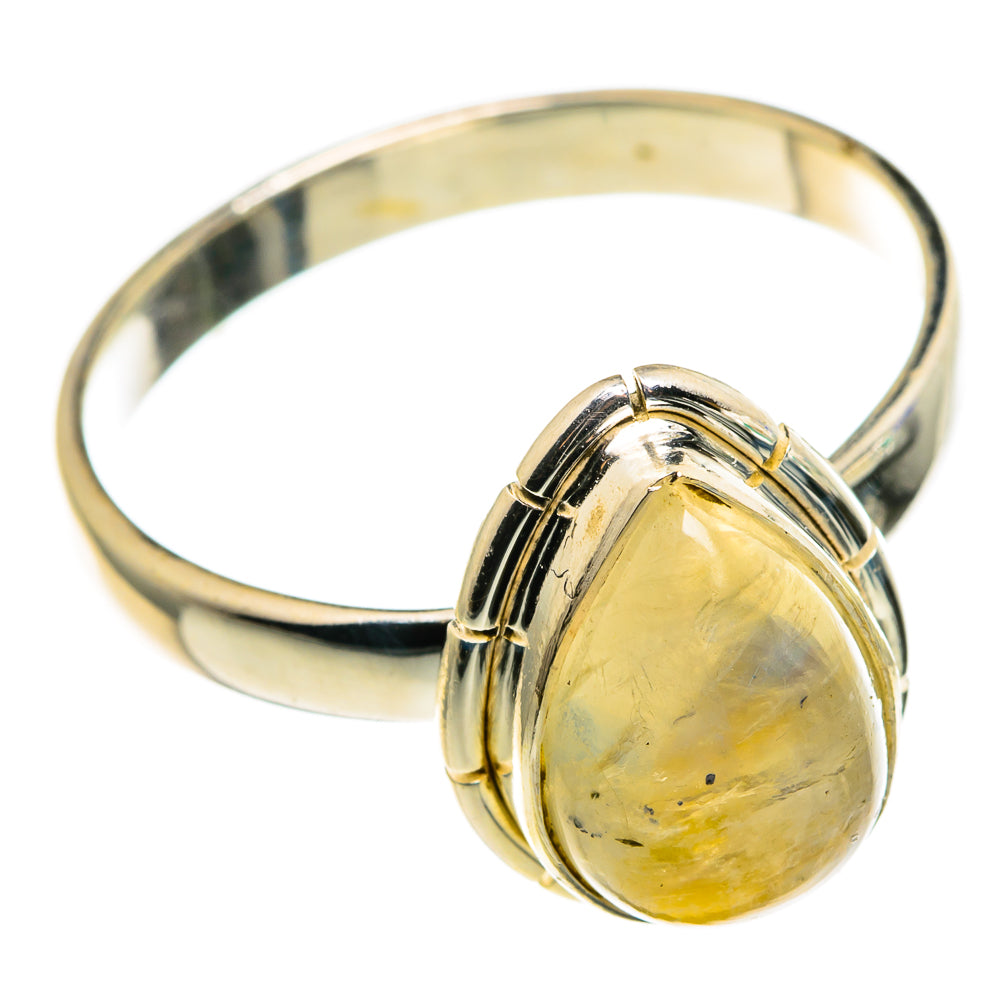 Yellow Moonstone Rings handcrafted by Ana Silver Co - RING85319