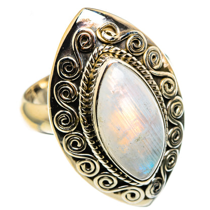 Rainbow Moonstone Rings handcrafted by Ana Silver Co - RING85350