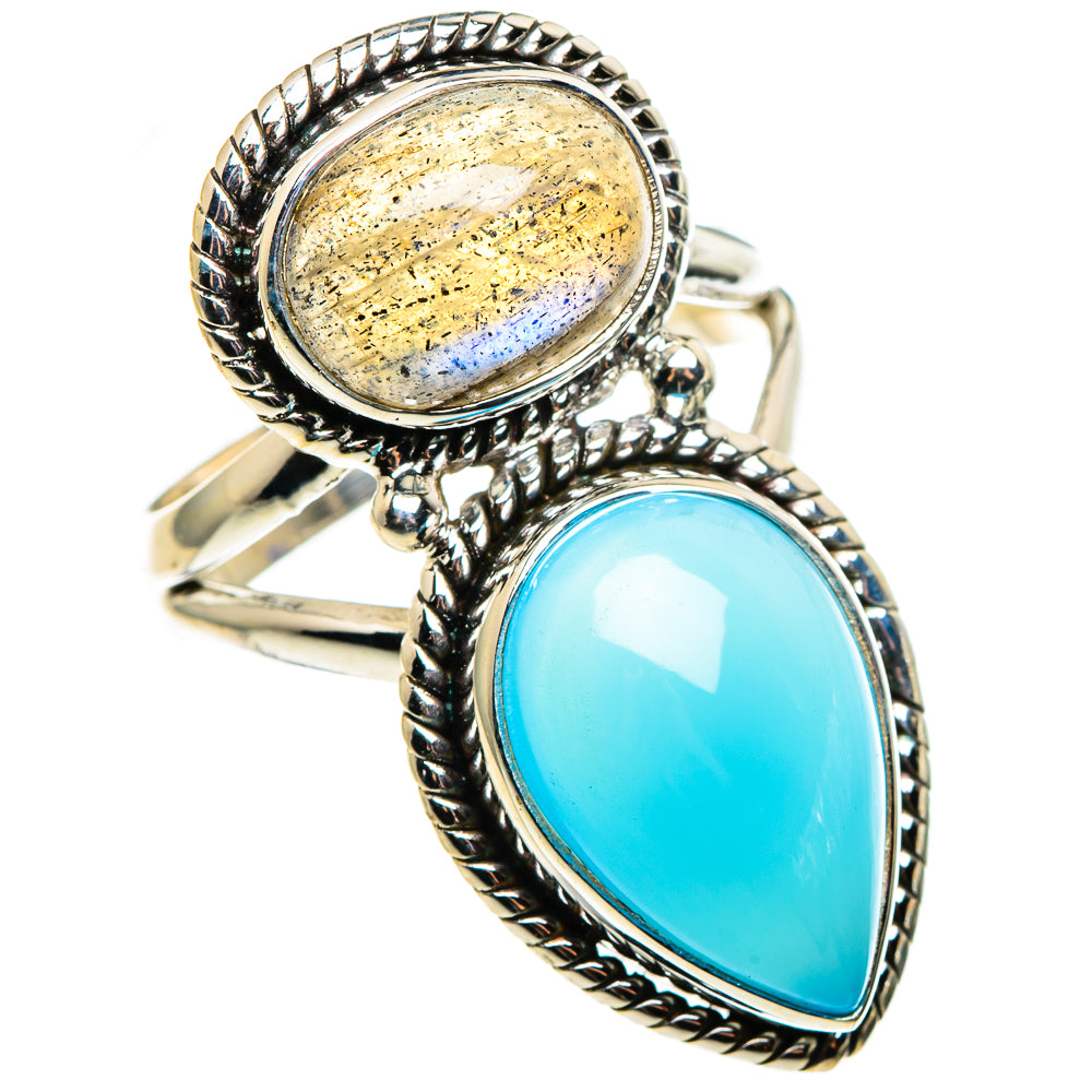 Aqua Chalcedony Rings handcrafted by Ana Silver Co - RING85362