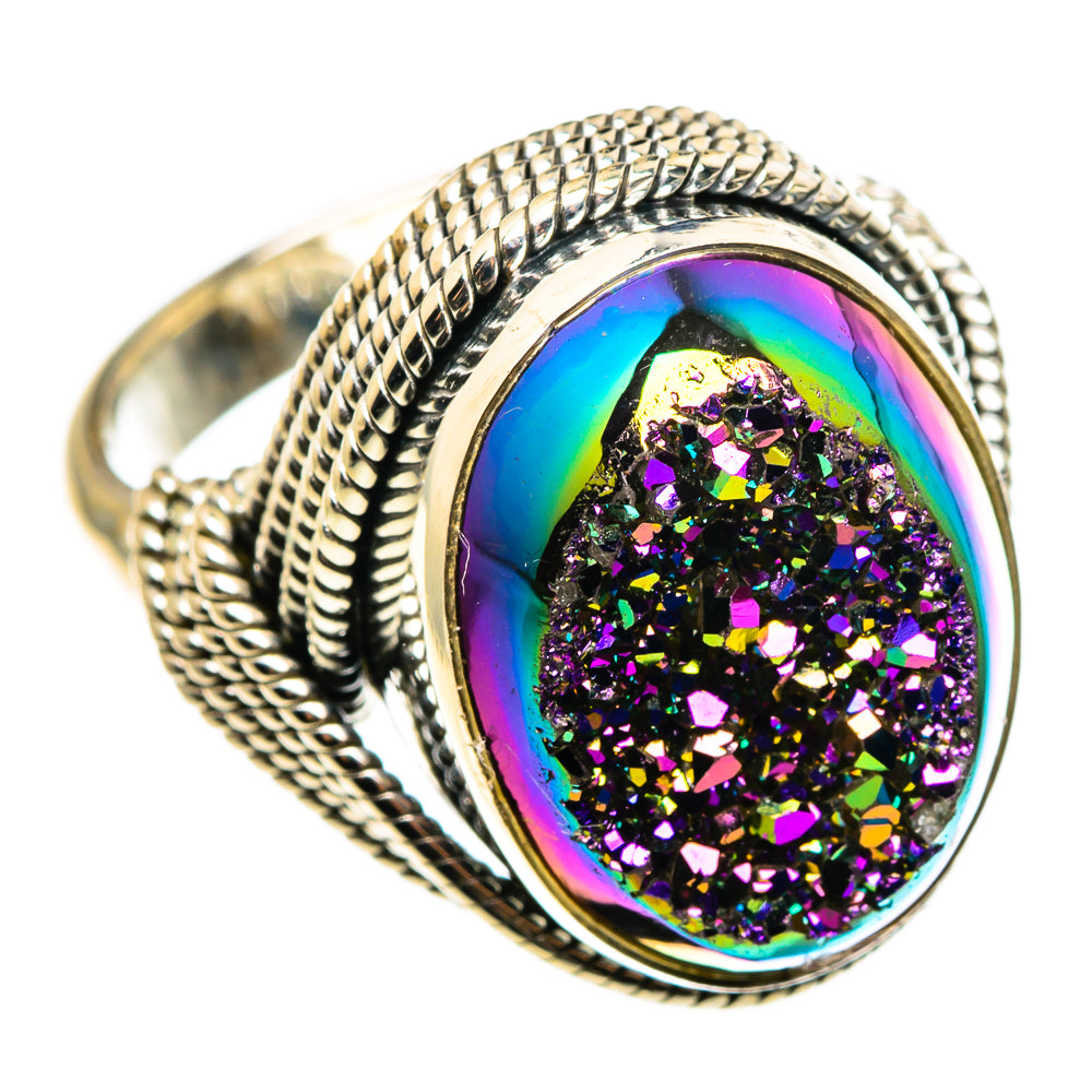 Titanium Druzy Rings handcrafted by Ana Silver Co - RING85381