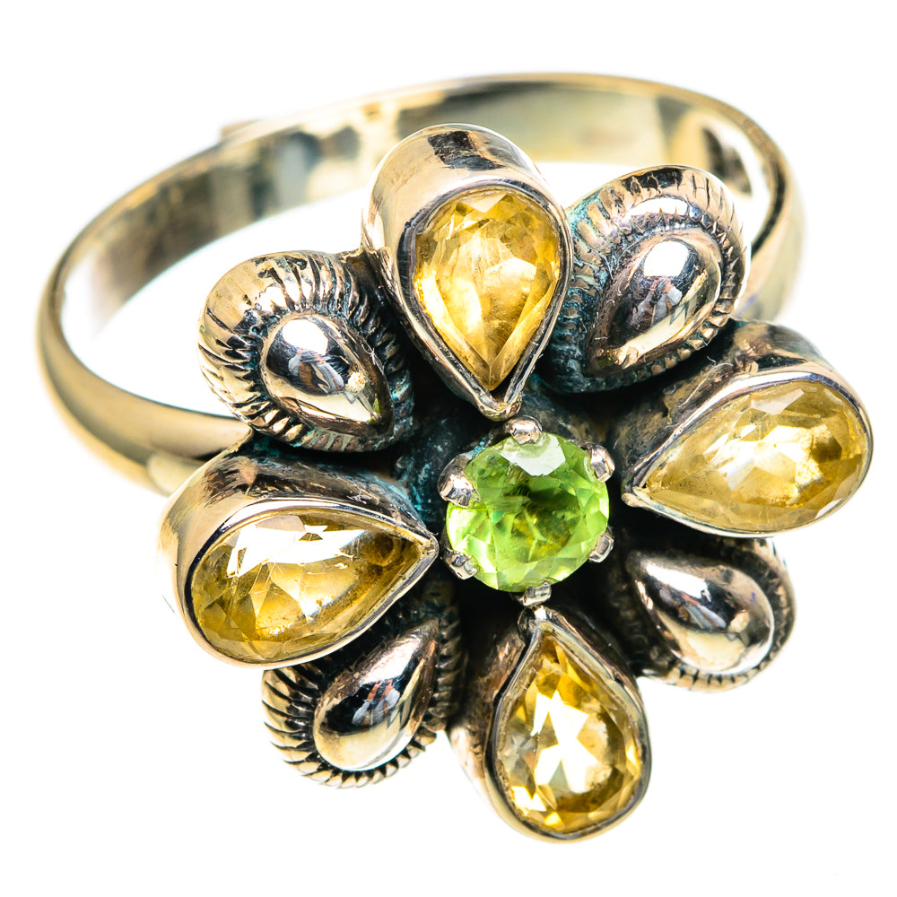 Citrine, Peridot Rings handcrafted by Ana Silver Co - RING85416