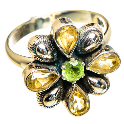 Citrine, Peridot Rings handcrafted by Ana Silver Co - RING85416