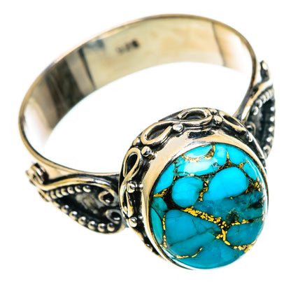 Blue Copper Composite Turquoise Rings handcrafted by Ana Silver Co - RING85446