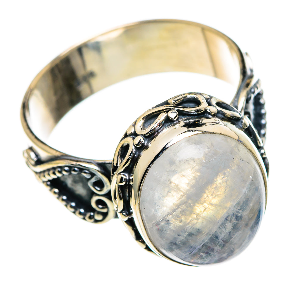 Rainbow Moonstone Rings handcrafted by Ana Silver Co - RING85483