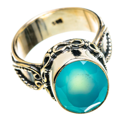 Aqua Chalcedony Rings handcrafted by Ana Silver Co - RING85500