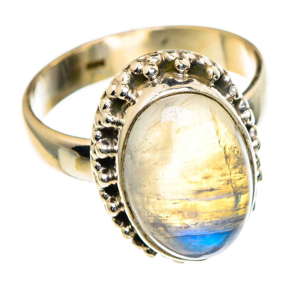 Rainbow Moonstone Rings handcrafted by Ana Silver Co - RING85529