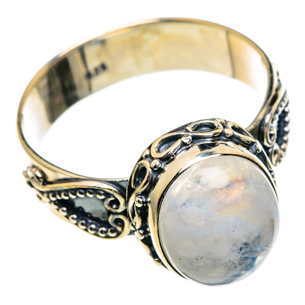 Rainbow Moonstone Rings handcrafted by Ana Silver Co - RING85570