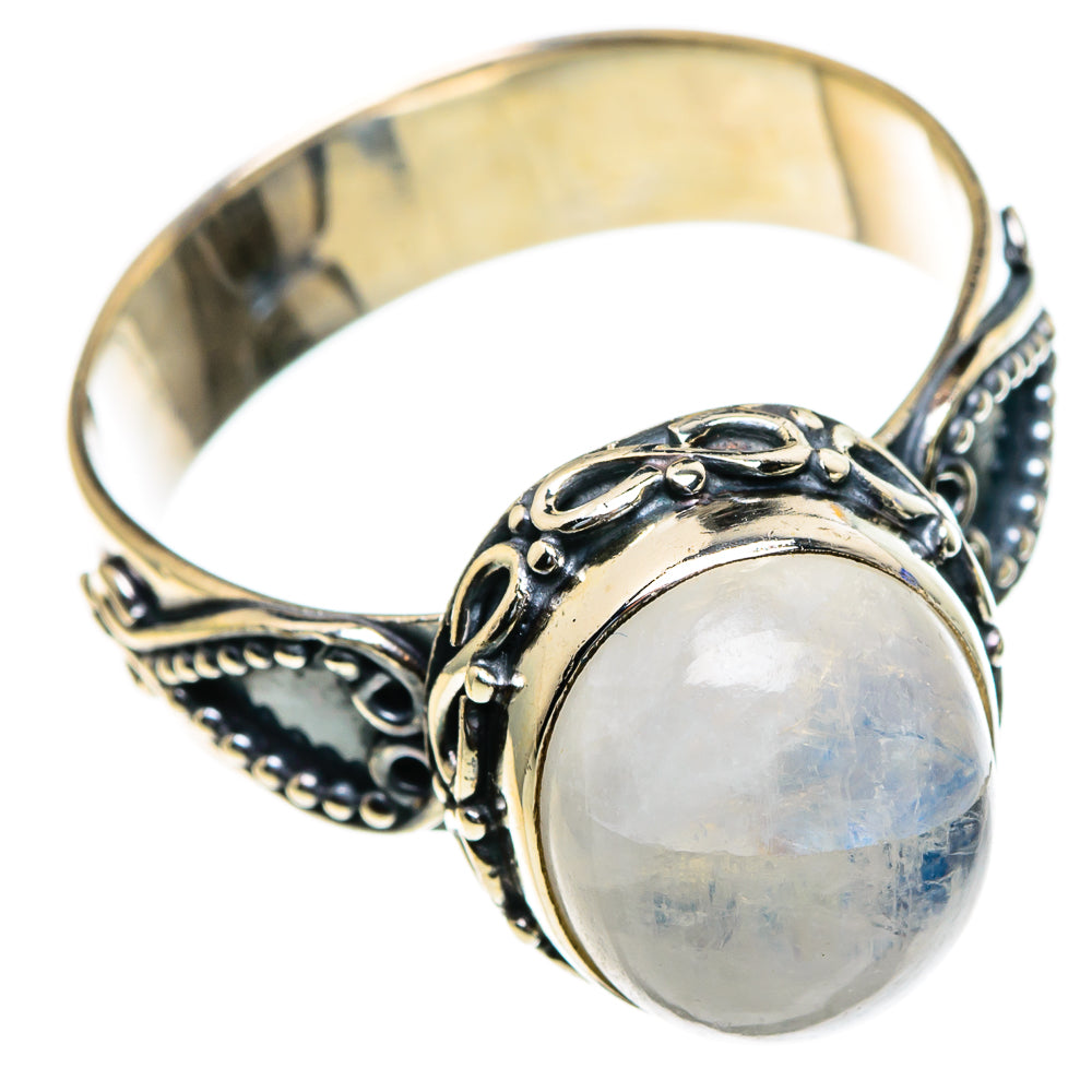 Rainbow Moonstone Rings handcrafted by Ana Silver Co - RING85615