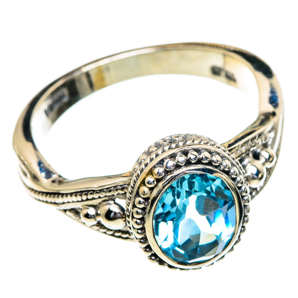 Blue Topaz Rings handcrafted by Ana Silver Co - RING85630