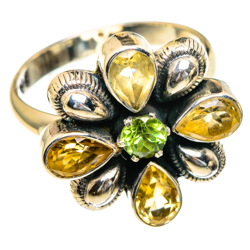 Citrine, Peridot Rings handcrafted by Ana Silver Co - RING85645