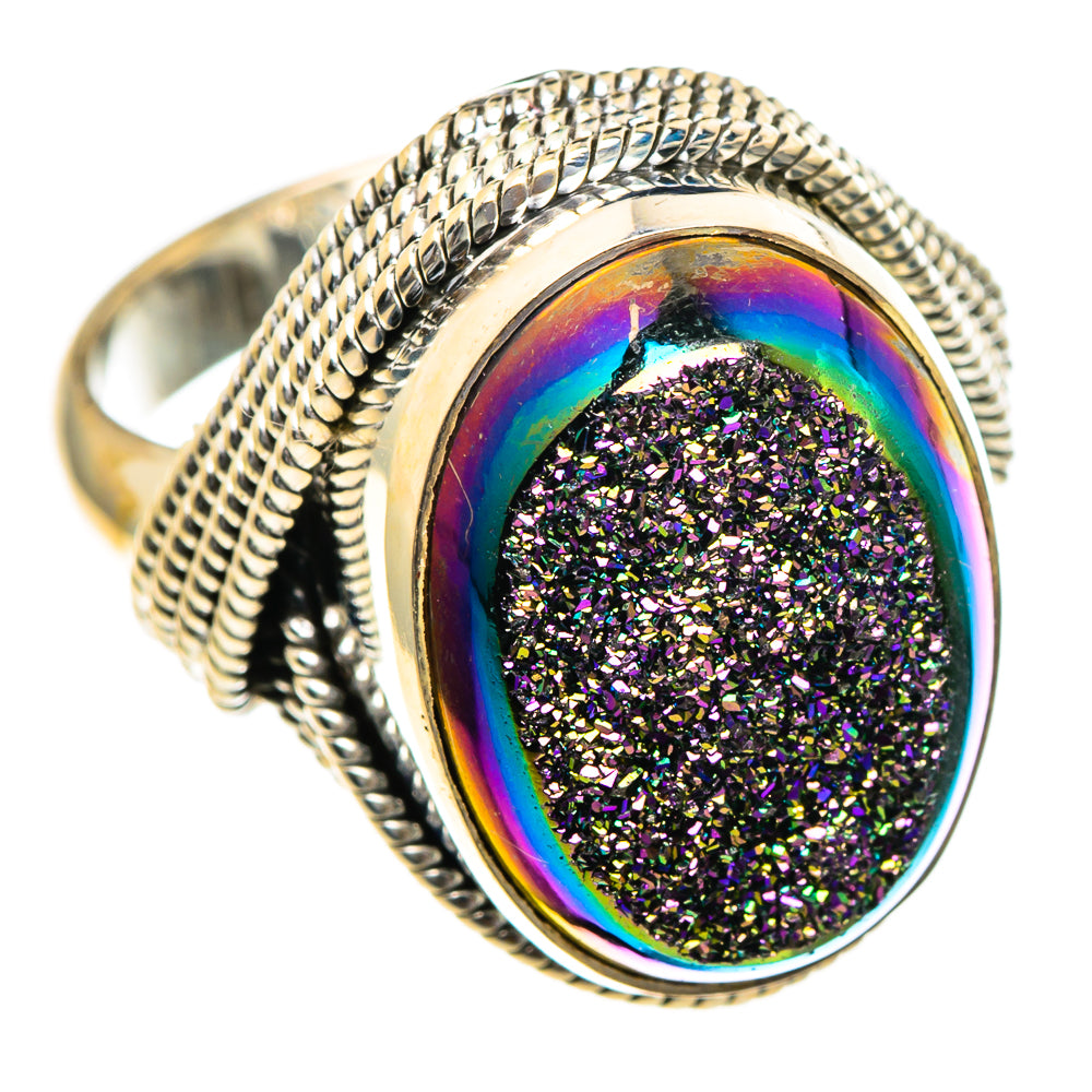 Titanium Druzy Rings handcrafted by Ana Silver Co - RING85658