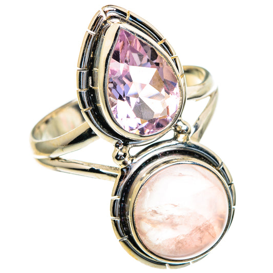 Rose Quartz, Kunzite Rings handcrafted by Ana Silver Co - RING85659