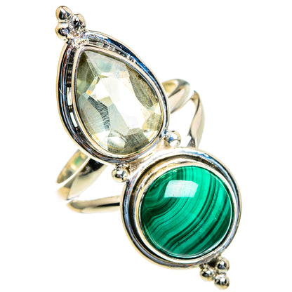 Malachite, Green Amethyst Rings handcrafted by Ana Silver Co - RING85696