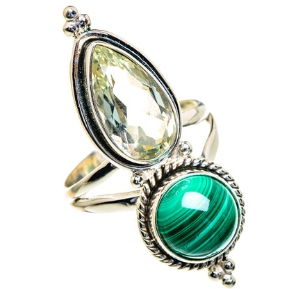Malachite, Green Amethyst Rings handcrafted by Ana Silver Co - RING85714