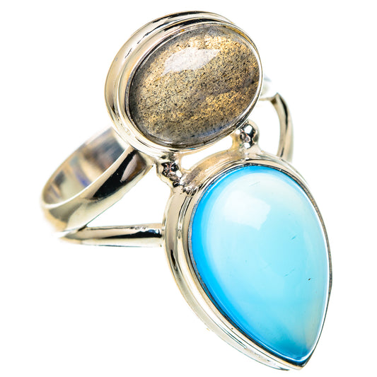 Chalcedony, Labradorite Rings handcrafted by Ana Silver Co - RING85721