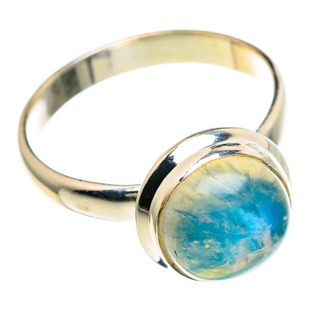Rainbow Moonstone Rings handcrafted by Ana Silver Co - RING85730