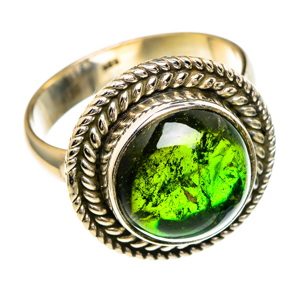 Green Tourmaline Rings handcrafted by Ana Silver Co - RING85731