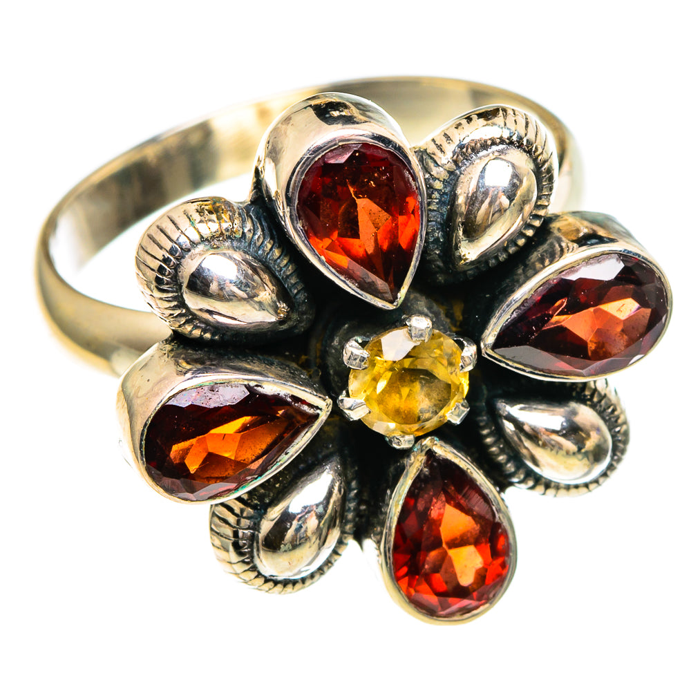 Garnet, Citrine Rings handcrafted by Ana Silver Co - RING85745