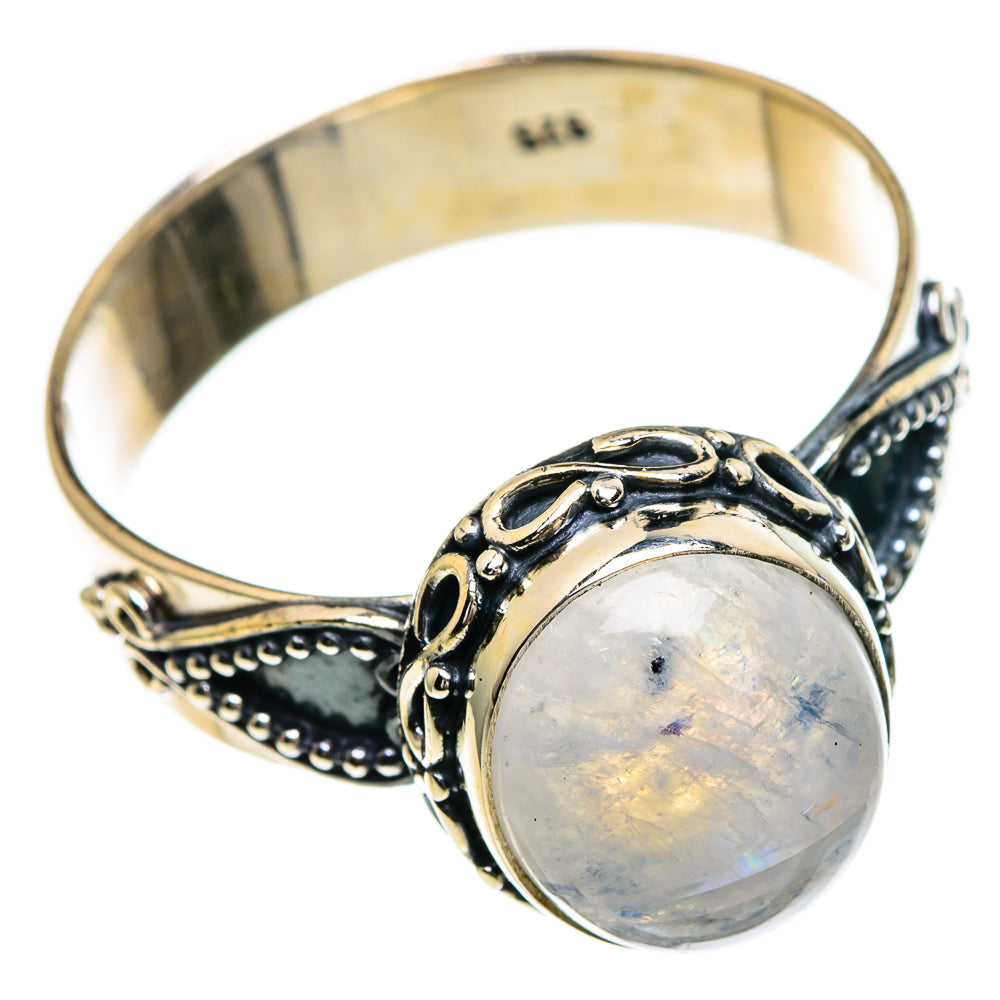 Rainbow Moonstone Rings handcrafted by Ana Silver Co - RING85758
