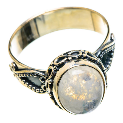 Rainbow Moonstone Rings handcrafted by Ana Silver Co - RING85851
