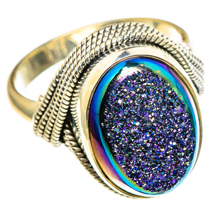 Titanium Druzy Rings handcrafted by Ana Silver Co - RING85982