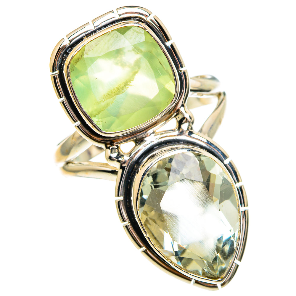 Green Amethyst, Prehnite Rings handcrafted by Ana Silver Co - RING85999
