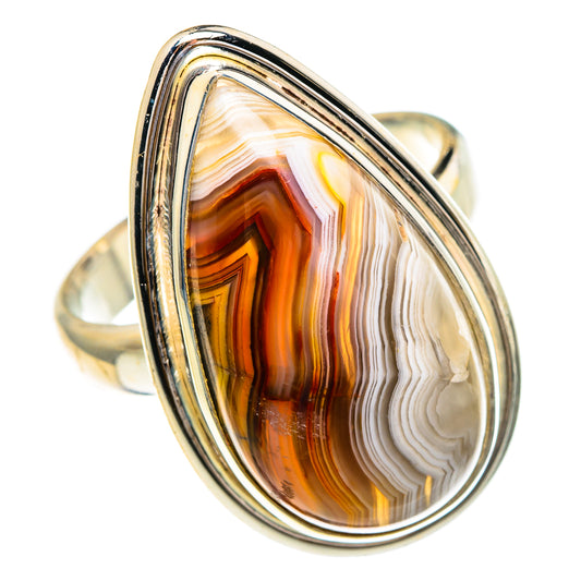 Crazy Lace Agate Rings handcrafted by Ana Silver Co - RING86004