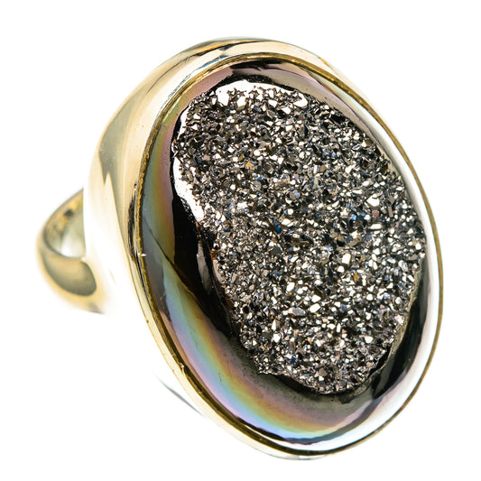 Hematite Druzy Rings handcrafted by Ana Silver Co - RING86010