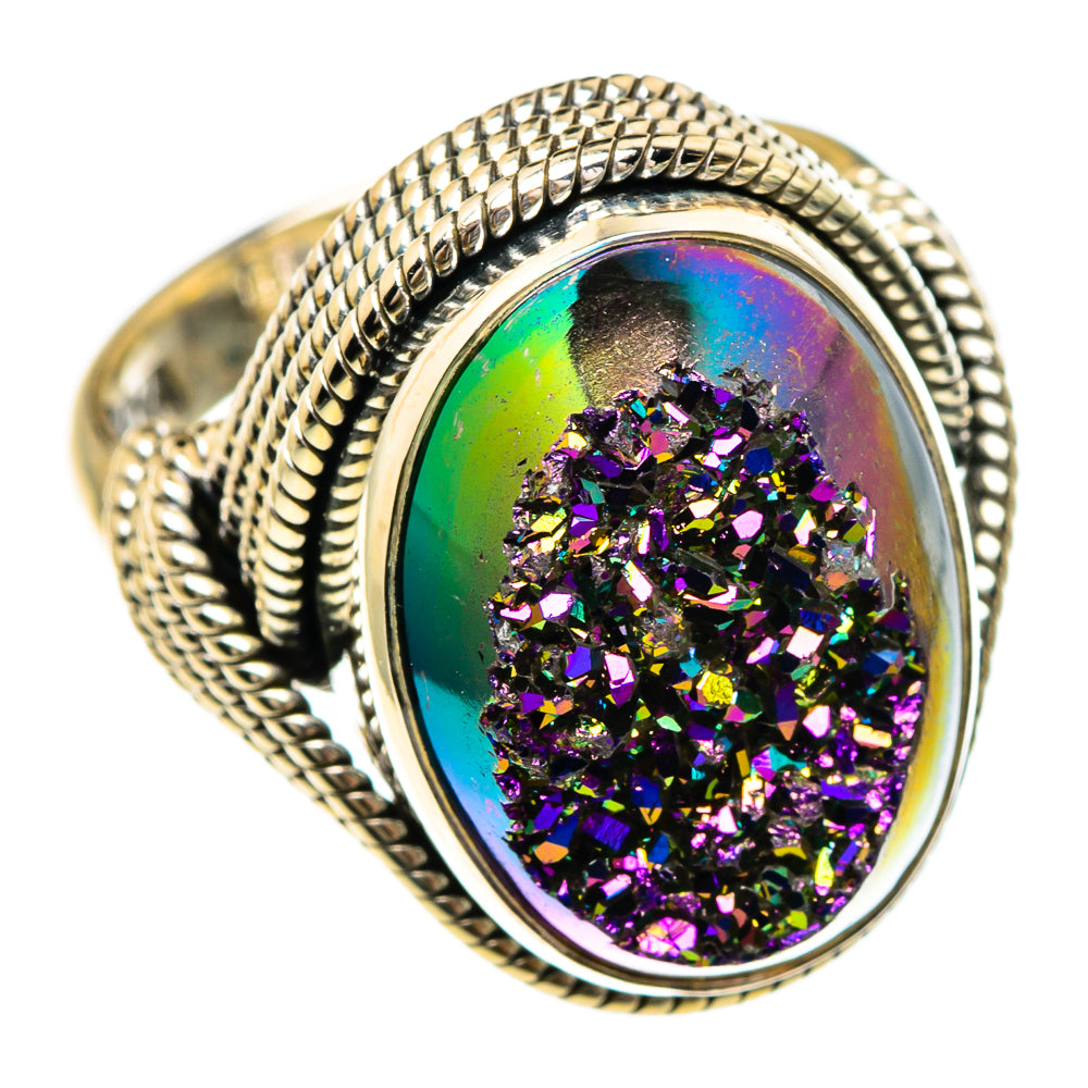 Titanium Druzy Rings handcrafted by Ana Silver Co - RING86016