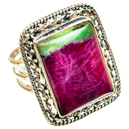 Ruby Zoisite Rings handcrafted by Ana Silver Co - RING86042