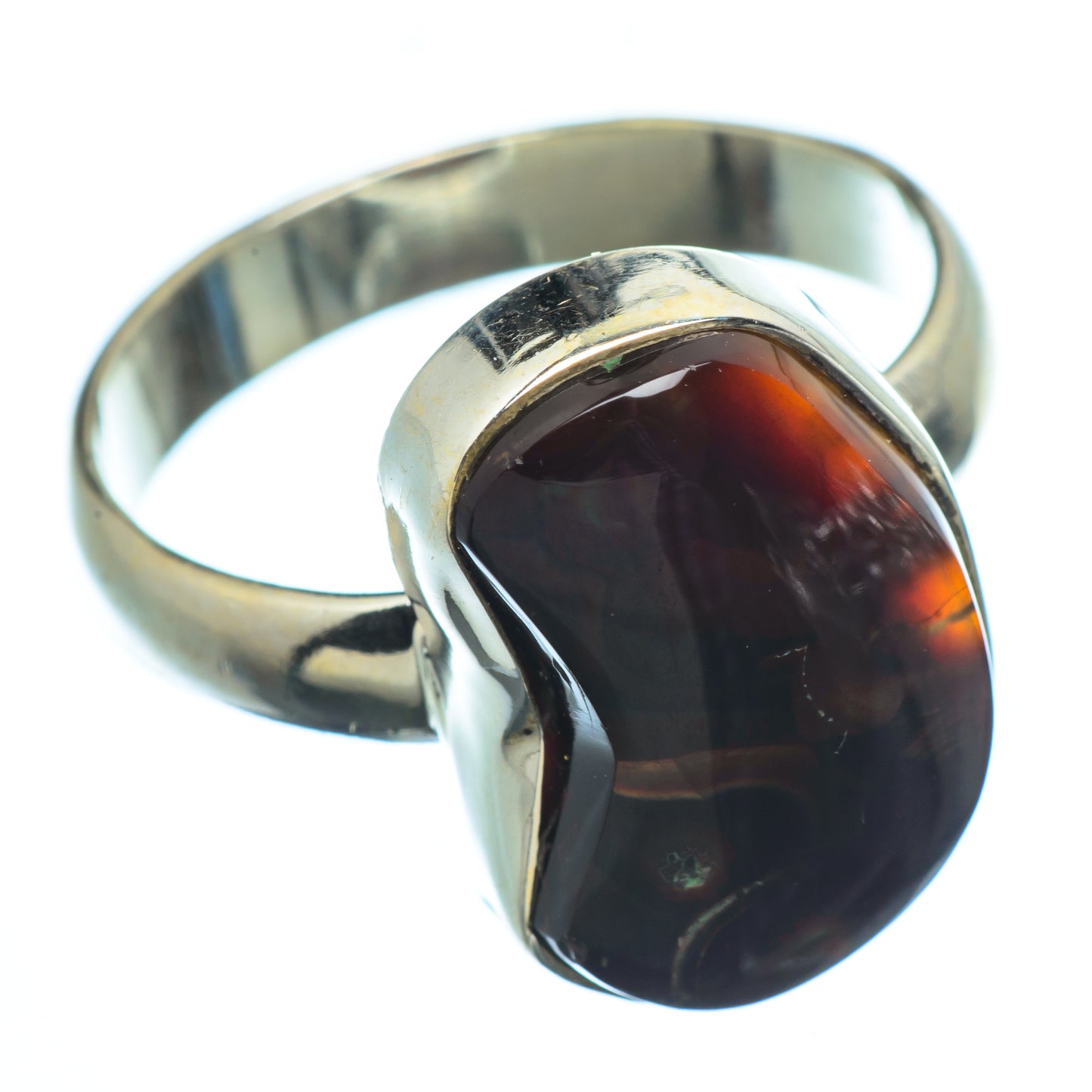 Mexican Fire Agate Rings handcrafted by Ana Silver Co - RING8611
