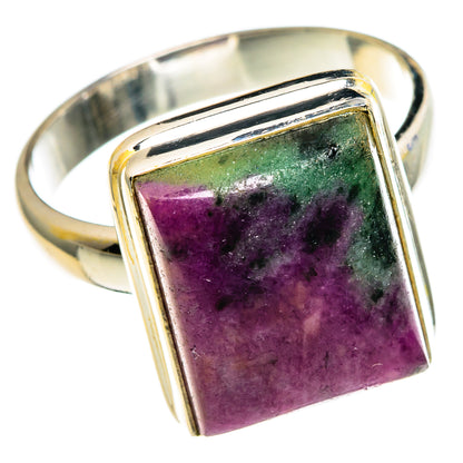 Ruby Zoisite Rings handcrafted by Ana Silver Co - RING86123