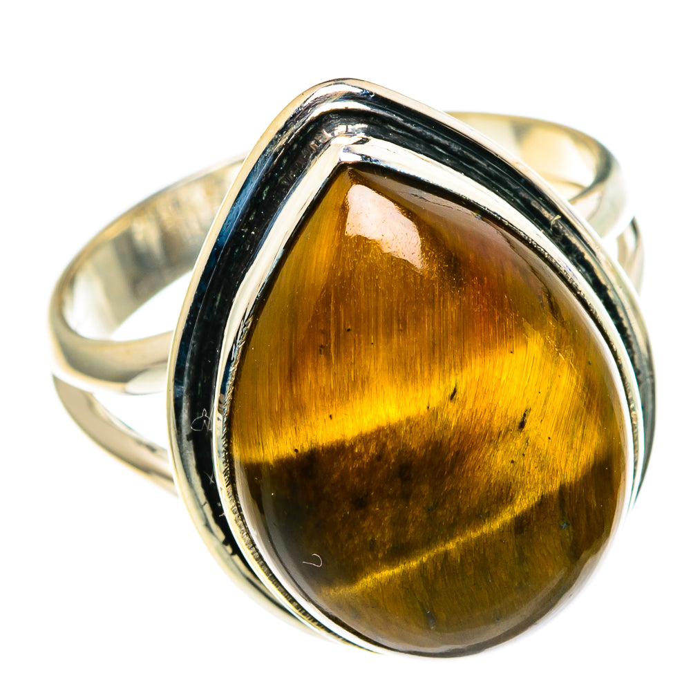 Tiger Eye Rings handcrafted by Ana Silver Co - RING86142 - Photo 2