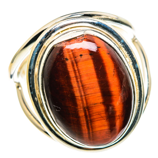 Red Tiger Eye Rings handcrafted by Ana Silver Co - RING86145