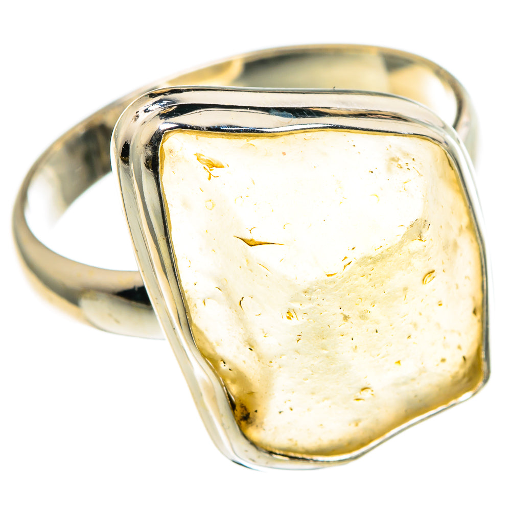 Libyan Desert Glass Rings handcrafted by Ana Silver Co - RING86228 - Photo 2