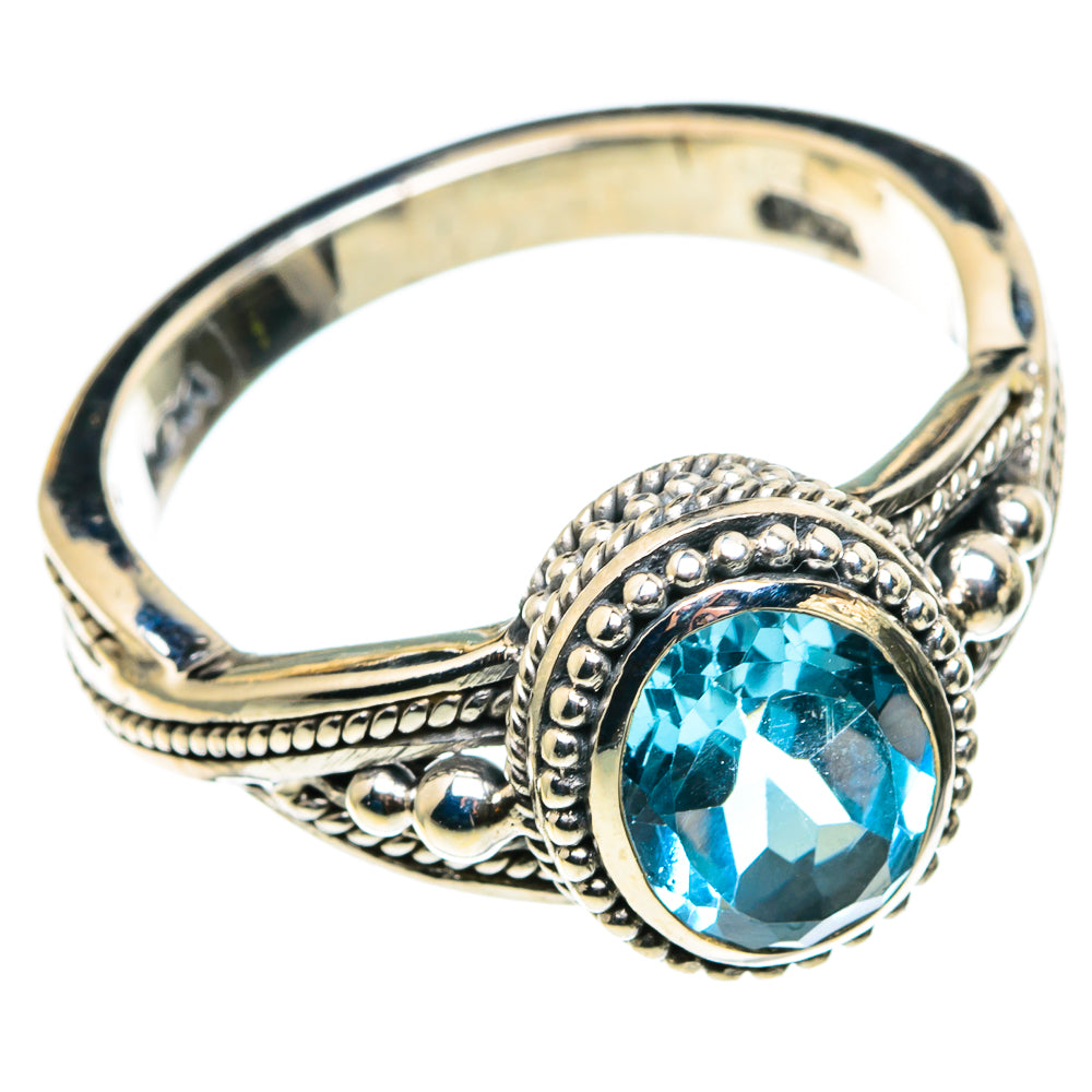 Blue Topaz Rings handcrafted by Ana Silver Co - RING86249