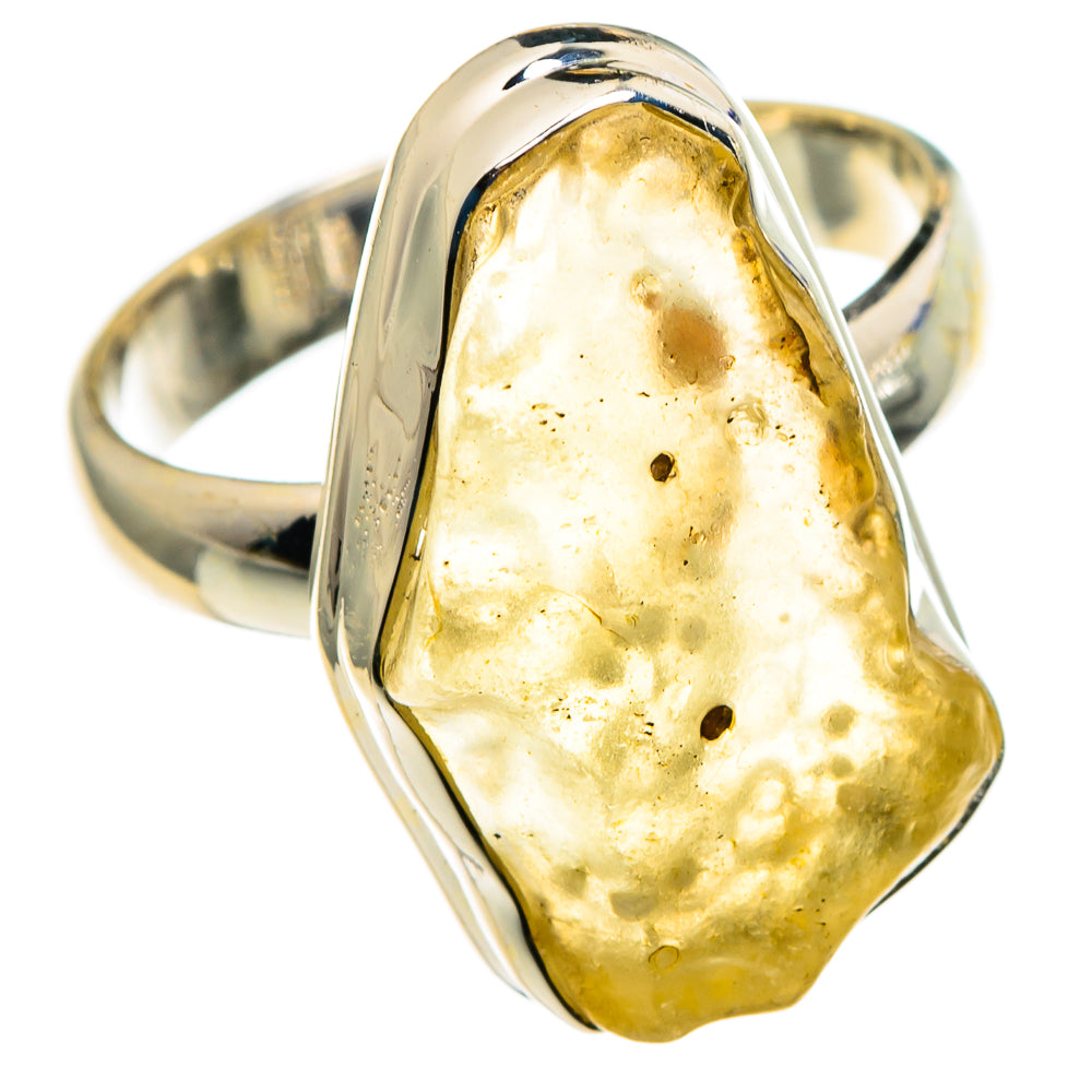 Libyan Desert Glass Rings handcrafted by Ana Silver Co - RING86263