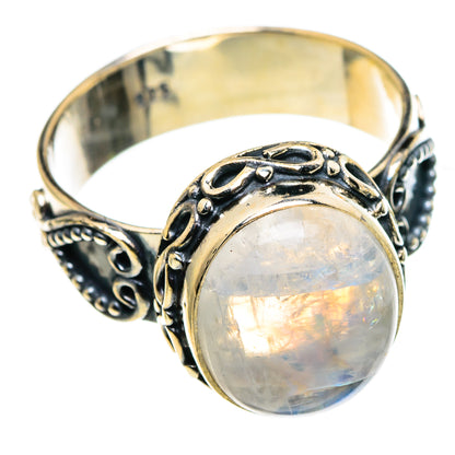 Rainbow Moonstone Rings handcrafted by Ana Silver Co - RING86277
