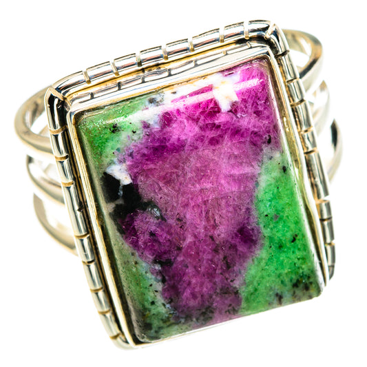 Ruby Zoisite Rings handcrafted by Ana Silver Co - RING86302