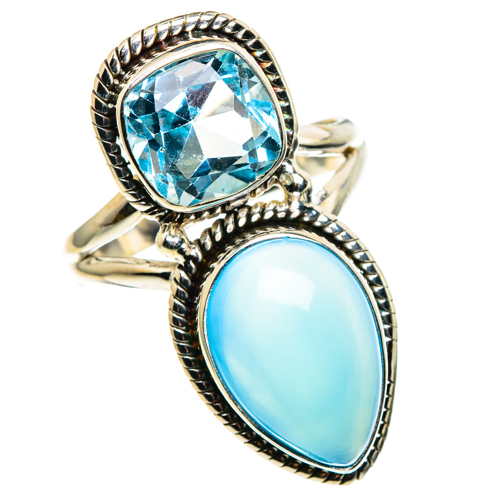 Aqua Chalcedony Rings handcrafted by Ana Silver Co - RING86314