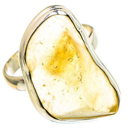 Libyan Desert Glass Rings handcrafted by Ana Silver Co - RING86331