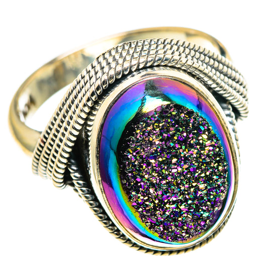 Titanium Druzy Rings handcrafted by Ana Silver Co - RING86336